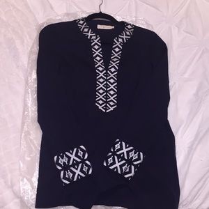 Never worn Tory Burch Navy Blouse!💙